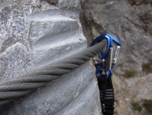 Via Ferrata installee sur la paroi